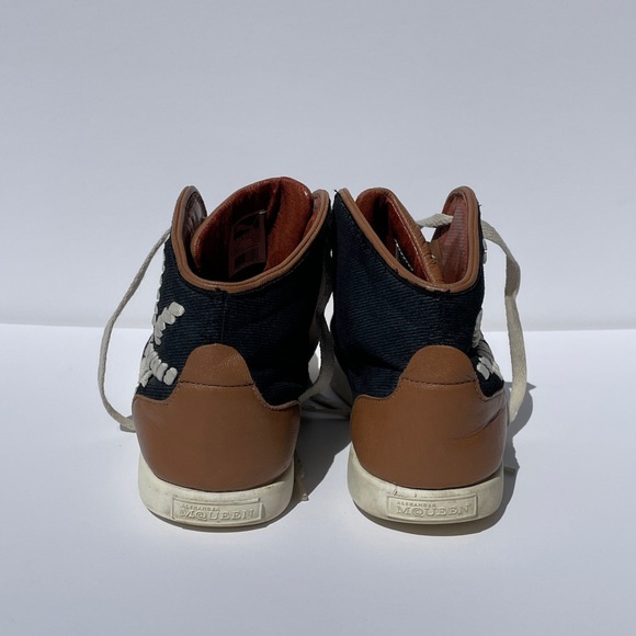 Rare Puma WOMEN ALEXANDER McQUEEN HIGH TOP LEATHER AMQ TRAINERS SNEAKERS 9W - Picture 2 of 9